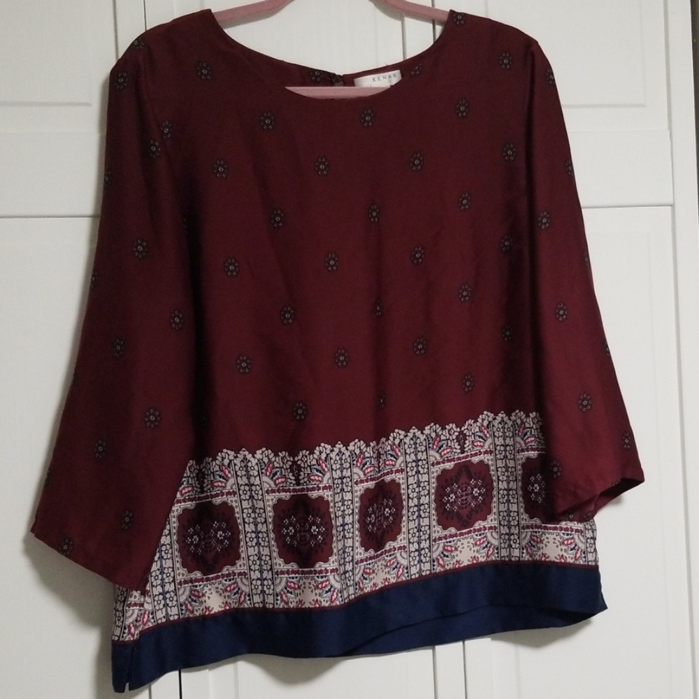 KENAR 3/4 sleeve silky blouse